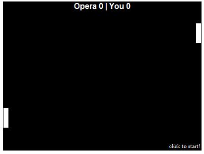 Opera 11, расширение Browser-Pong, игра