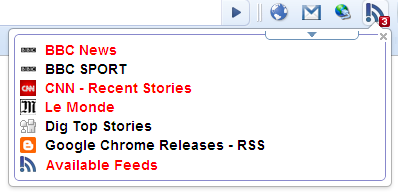Google Chrome, расширение RSS Live Links, чтение RSS