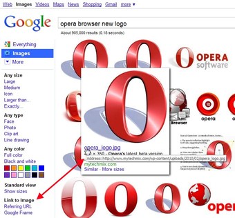 Opera, расширение Google Images Direct, Google Images прямые ссылки на изображения