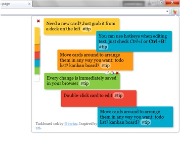 Opera 11, расширение Taskboard, стикеры в браузере