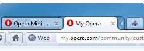 Opera 1, новая адресная строка